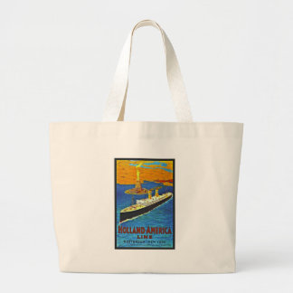 Grand Tote Bag Ligne affiche de la Hollande Amérique de Vintage
