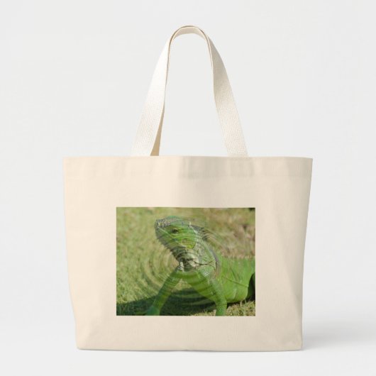 Grand Tote Bag L'iguane vert (Devant)