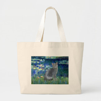 Grand Tote Bag Lilies 5 - Chat bleu russe 2