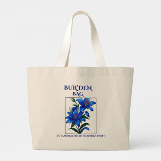 Grand Tote Bag LILIS BLEUS Toile fleurie bleue naturelle BUR'DEN