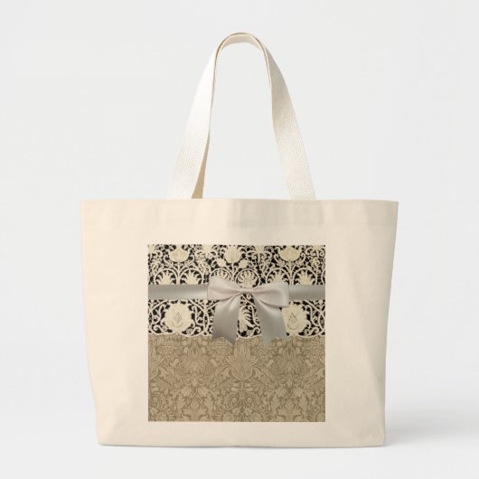 Grand Tote Bag Linge de dentelle mariage blanc classique jolie (Devant)