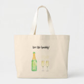 Grand Tote Bag Live Life Sparkly - Design mignon pour les amoureu (Devant)