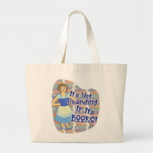 Grand Tote Bag Livre amusant Hoarder Houarder Femme Rétro Kitsch