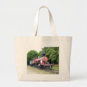 Grand Tote Bag Locomotive à vapeur américaine vintage