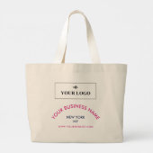Grand Tote Bag Logo chic fuchsia site web professionnel promotion (Dos)