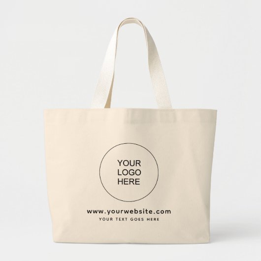 Grand Tote Bag Logo de l'entreprise ici site Web double face (Devant)