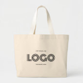 Grand Tote Bag Logo de rectangle noir moderne promotionnel (Devant)