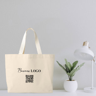 Grand Tote Bag Logo d'entreprise Code QR promotionnel de la socié