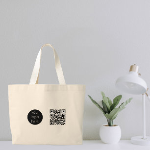 Grand Tote Bag Logo d'entreprise Code QR promotionnel de la socié