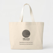 Grand Tote Bag Logo d'entreprise moderne sur mesure (Devant)