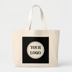 Grand Tote Bag Logo Marque Noire Entreprise Commerciale Société