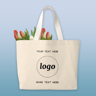 Grand Tote Bag Logo Simple Avec Entreprise Texte