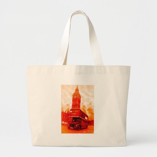 Grand Tote Bag Londres Red Bus & Big Ben (Devant)