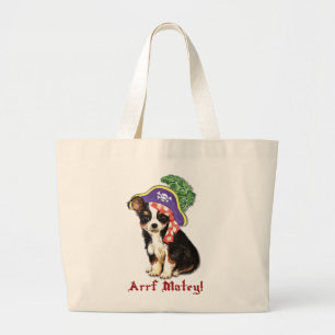 Grand Tote Bag Long manteau Chihuahua Pirate