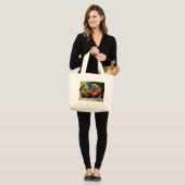 Grand Tote Bag Lorikeets dans l'amour (Devant (modèle))