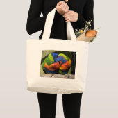 Grand Tote Bag Lorikeets dans l'amour (Devant (produit))