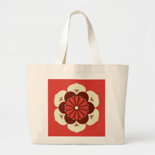 Grand Tote Bag Lotus Flower Mandala, Mandarin Orange