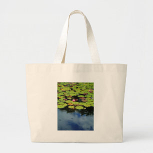 Grand Tote Bag Lotus rose en pluie