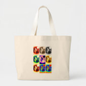 Grand Tote Bag Loup d'art pop (Devant)