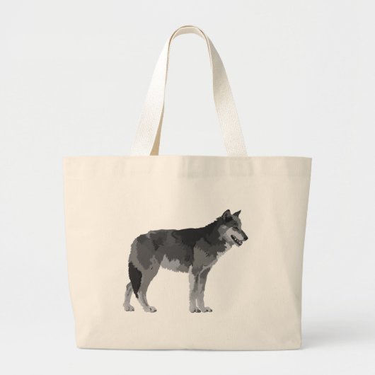 Grand Tote Bag Loup gris (Devant)