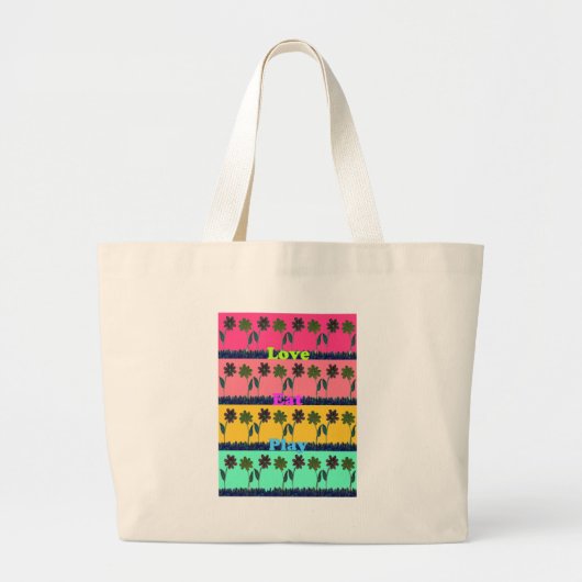 Grand Tote Bag Love Eat Play Art Print (Devant)