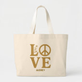 Grand Tote Bag LOVE Embroidered Look Custom Name (Devant)
