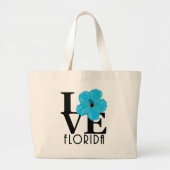 Grand Tote Bag LOVE Florida Blue Hibiscus (Devant)