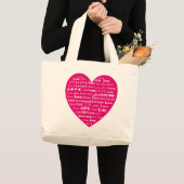 Grand Tote Bag Love Heart Word (Devant (produit))