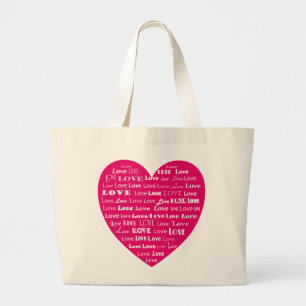 Grand Tote Bag Love Heart Word