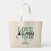 Grand Tote Bag Love You Mama Typographie moderne Fête des Mères m (Dos)