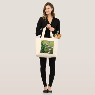 Grand Tote Bag Lovely Lily : Dance délicate de la sérénité printa