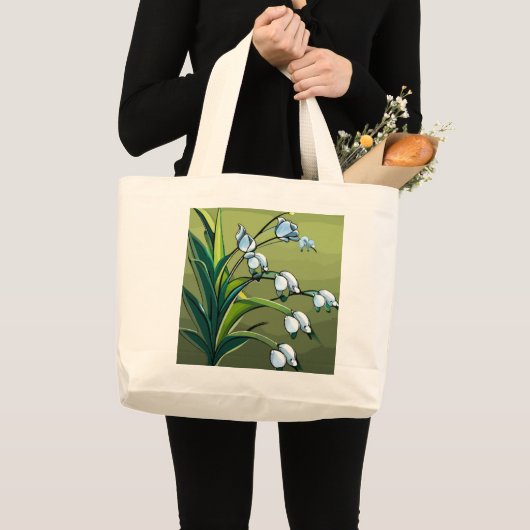 Grand Tote Bag Lovely Lily : Dance délicate de la sérénité printa (Devant (produit))