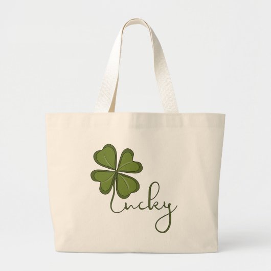 Grand Tote Bag Lucky Four Leaf Clover (Devant)