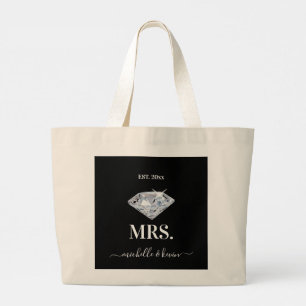 Grand Tote Bag M. & Mme Mariage noir et blanc