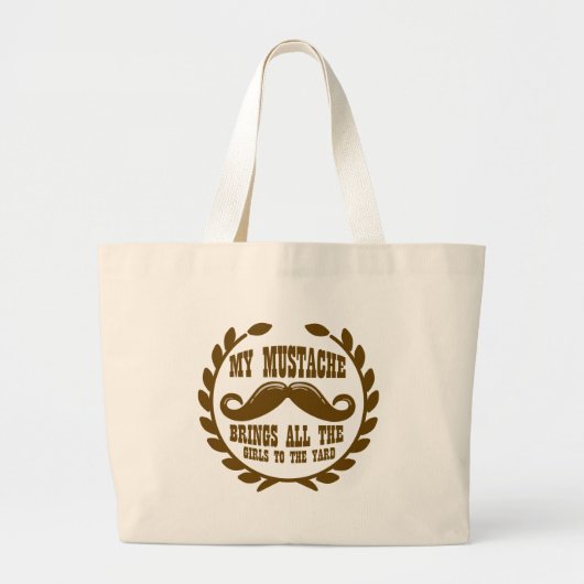 Grand Tote Bag Ma moustache amène toutes les filles à la cour (Devant)