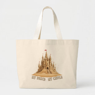 Grand Tote Bag Ma Plage, Mon Château de Sable