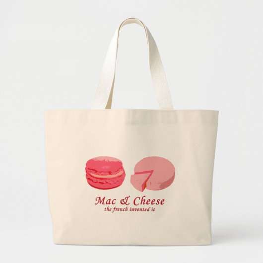 Grand Tote Bag Macaron et fromage Fourre-tout de achat (Devant)