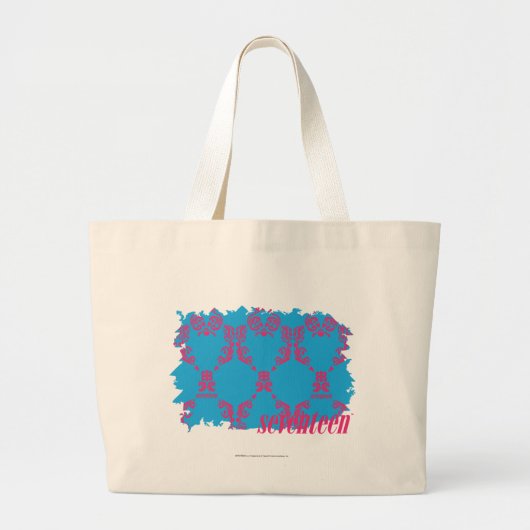 Grand Tote Bag Magenta-Aqua 4 de damassé (Devant)
