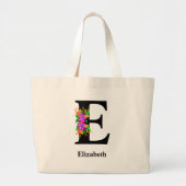 Grand Tote Bag Magical Bold Floral modifiable Monogramme  (Devant)