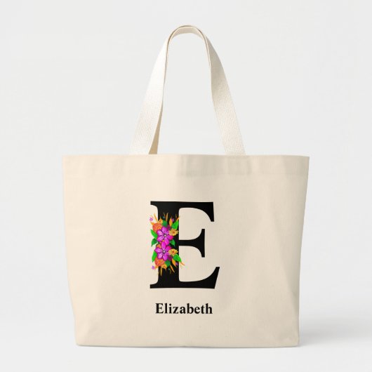 Grand Tote Bag Magical Bold Floral modifiable Monogramme  (Devant)