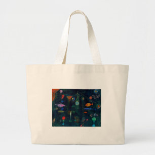 Grand Tote Bag Magie de poisson de Paul Klee Peinture Abstraite A