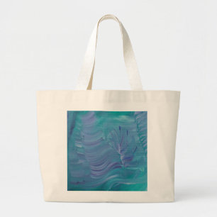 Grand Tote Bag Magie sous-marine, art abstrait coloré unique