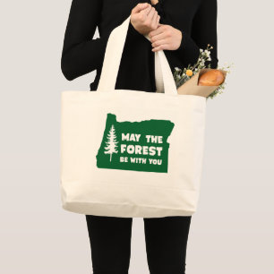 Grand Tote Bag Mai la forêt soit avec vous l'Orégon