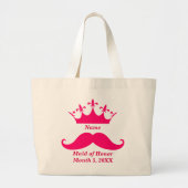 Grand Tote Bag Maid of Honor Pink Mustache Jumbo Fourre-tout (Devant)