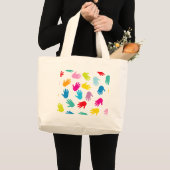 Grand Tote Bag Mains multicolores (Devant (produit))
