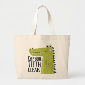 Grand Tote Bag Maintenez vos dents propres (Devant)