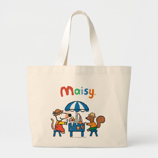 Grand Tote Bag Maisy et Cyril Snacktime à la plage (Devant)