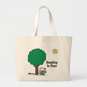 Grand Tote Bag Maisy lit son livre de bibliothèque dehors