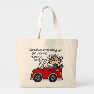 Grand Tote Bag Maladie de voiture humoristique