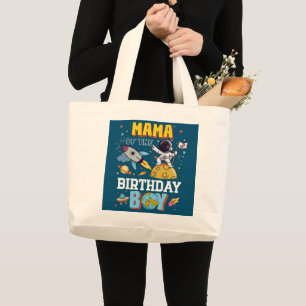 Grand Tote Bag Mama De L'Anniversaire Astronaut Thème Espace Garç